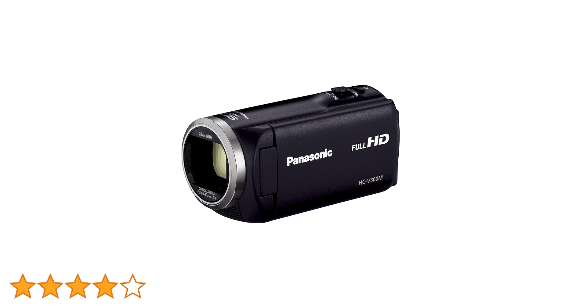 Panasonic　FULL HD  KC-V360M 黒 Amazon.co.jp: パナソニック HDビデオカメラ V360M 16GB 高倍率